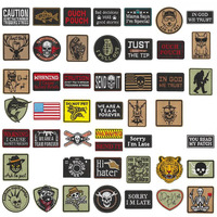 Patch Bordir Komputer DIY Motif Tengkorak Ikan Prajurit untuk Tas & Pakaian