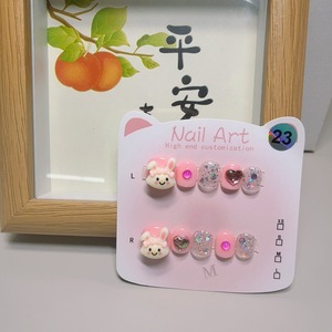 Colección de Uñas Postizas Infantiles con Diseño de Boca de Salchicha, <span class=keywords><strong>Kabala</strong></span>, para Niños de 2 a 8 Años, Hechas a Mano, con Dibujos Animados - Product Image 3