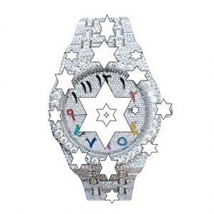 Reloj Mecánico de Lujo para Hombre con Números Arábigos Coloridos, Estilo Antiguo, con Moissanita VVS, Analógico, de Acero Inoxidable y Cristal - Product Image 1