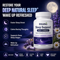 Capsules de soutien au sommeil fabriquées en usine selon les normes US cGMP, glycinate de magnésium, mélatonine, L-théanine, camomille, compléments alimentaires à base de plantes pour adultes