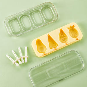 G-4 Silicone Ice Cream <b>Molds</b> 4 Cavities Food Grade <b>Popsicle</b> <b>Mold</b> For Household Use - Product Image 3