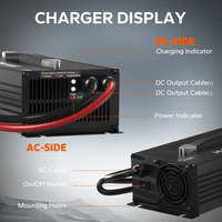 Chargeur intelligent rapide AC/DC LiTime portable haute efficacité 12V 14.6V 60A avec boîtier en alliage pour batterie au lithium LiFePO4