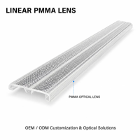 Lentille LED linéaire personnalisée en PMMA avec diffuseur prismatique pour l'éclairage de vente au détail, les étagères et l'éclairage architectural