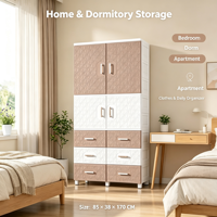 Armoire pour enfants en plastique à 5 étages, armoire de rangement à double porte avec tiroir pour la chambre des enfants, organisateur de maison