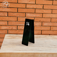 Support de numéro de table en acier inoxydable 304, style tente, double face, numéro imprimé personnalisé pour restaurant, café, bistrot, salon de thé