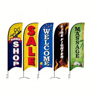 Bandera Publicitaria Voladora de Doble Cara Resistente al Viento, Bandera de Playa con Logotipo Personalizado Impreso y Estaca de Pluma para Promoción de Marca - Product Image 4