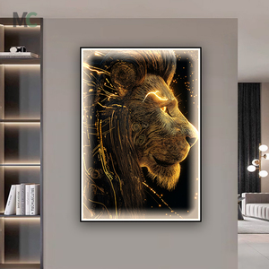 <span class=keywords><strong>Peinture</strong></span> décorative animale de luxe légère léopard d'or noir led <span class=keywords><strong>peinture</strong></span> murale lumineuse couloir atmosphère de haute qualité <span class=keywords><strong>peinture</strong></span> en cristal - Product Image 1