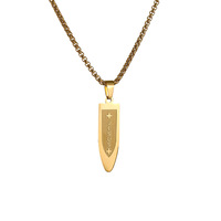 Vente en gros de bijoux pour revendeurs : Collier chaîne JESUS avec pendentif croix balle en acier inoxydable, bijoux de niche pour hommes