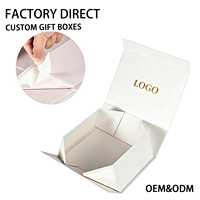 Boîte cadeau rigide magnétique pliable blanche personnalisée avec fermeture à ruban, boîte en papier d'emballage de luxe avec logo personnalisé pour mariage