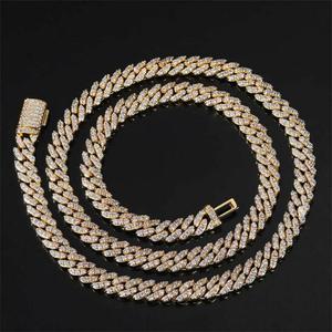 Wholesale 8mm Cuban <b>Chain</b> Flap Buckle Single Zircon Men's <b>Copper</b> Cuban <b>Chain</b> Necklace Bracelet - Product Image 5