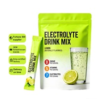 Poudre d'électrolytes OEM en sachets, saveur citron, faible en calories, électrolytes sucrés à la stévia, boisson énergétique aux électrolytes