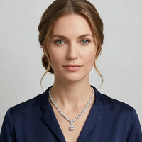 Collier pendentif en moissanite en forme de poire, pavé complet, argent sterling S925, design goutte d'eau, bijoux étincelants, vente en gros