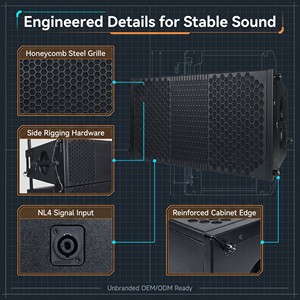 Pack de 6 enceintes modulaires passives Line Array 4+2 avec amplificateur DSP et mixeur pour auditorium scolaire et mariages – Vente en gros - Product Image 2