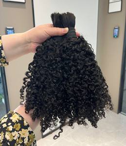 批发全端印度头发缅甸卷曲3B3C扭结卷曲无纬纱散装头发生波西米亚编织头发 - Product Image 6