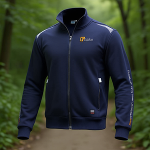 Sweat-shirt à fermeture éclair longue Ttake, vêtements de travail pour hommes, veste à capuche entièrement zippée bleu marine - Product Image 3
