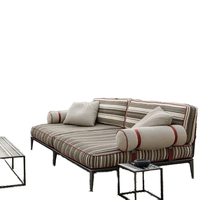 Ensemble de canapés d'extérieur modernes de luxe en acier inoxydable 3 places, imperméable, antirouille, écologique, durable