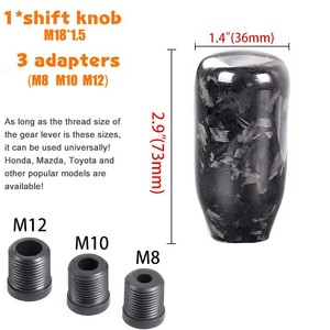RASTP Carbon Fiber Gear <b>Shift</b> <b>Knob</b> SFN091 Ergonomic Manual Transmission Car Modification Part - Product Image 2