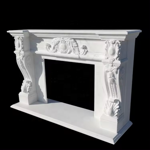 Trắng tự nhiên bằng đá cẩm thạch lò sưởi Kệ freestanding thiết kế với bức tượng người phụ nữ Khỏa Thân trang trí lò sưởi bằng gỗ - Product Image 5