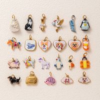 YML & Acier inoxydable Émail Breloque 3D en forme de chat de l'Himalaya, chat vache, chaton, chiot, livre, accessoires de pendentif en émail peints à la main DIY