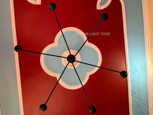 Lustre moderne noir linéaire de qualité supérieure à 6 lumières, fait main, style minimaliste du milieu du siècle, luminaire de plafond pour salle à manger - Product Image 2