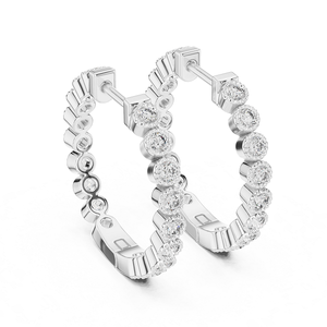 Boucles d'oreilles en argent plaqué pour femmes, serties de diamants de laboratoire, bijoux raffinés, élégants et brillants, cadeau idéal pour les fêtes et les occasions spéciales - Product Image 4