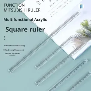 15/20/30cm sinh viên vẽ thước đo thước kẻ nhựa trong suốt có thể gập lại bốn chiều đơn giản - Product Image 3