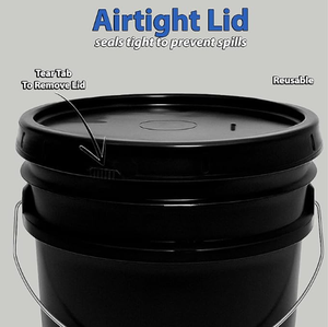 Seau en plastique rond <span class=keywords><strong>SDPAC</strong></span> de 2,65 gallons (10 litres), écologique, durable, avec couvercle, poignée en métal/plastique de qualité alimentaire - Product Image 3