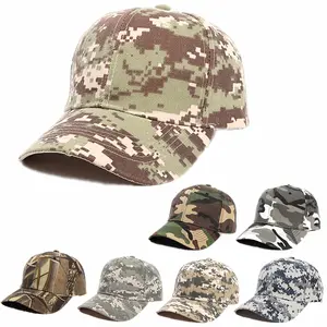 Gran oferta, impresión en blanco, logotipo privado, diseño personalizado, gorra de béisbol, ajustable, transpirable, Camuflaje, sombrero