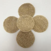 Sous-verre en loofah écologique personnalisé, couleur naturelle, 9 cm, support de théière efficace, lot en vrac, sous-verre en éponge de loofah naturelle