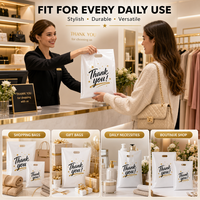 Sac en plastique épais, imperméable et réutilisable, au design simple et élégant, idéal pour les supermarchés, les magasins de détail et les magasins de vêtements.