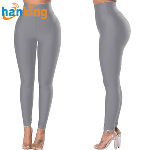 Ehanking <strong>Women</strong> Casual <strong>Wet</strong> <strong>Look</strong> <strong>Leggings</strong> Black High Waist Fitness Ankle-Length <strong>Leggings</strong> Running Gym Stretch Slim Shiny Trousers - Product Image 3