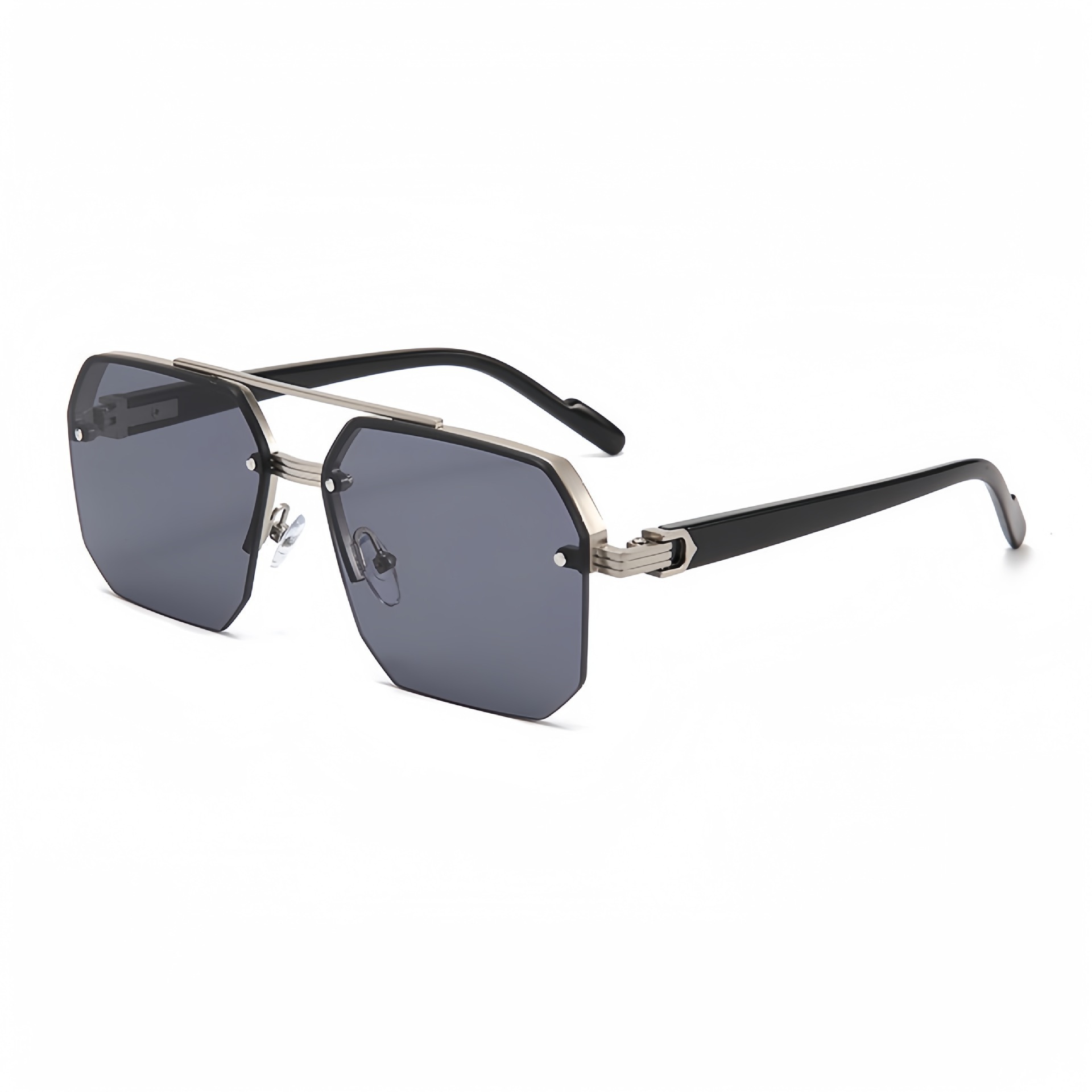 Silver frame black gray