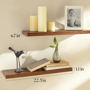 Étagères Murales Flottantes en Bois Rustique pour Salle de Bain, Chambre, <span class=keywords><strong>Cuisine</strong></span>, Salon - Product Image 3
