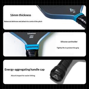 مضرب تنس من ألياف الكربون T700 مقاس 42×19×1.6 سم، خفيف الوزن للاستخدام الخارجي، مقاوم للصدمات، أسود/أزرق مع شعار لونوتونو - Product Image 4
