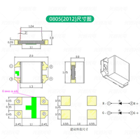 Diodes LED SMD rondes jaune-vert 0805 Mini LED rétroéclairage avec certification Rohs Reach et échantillons gratuits
