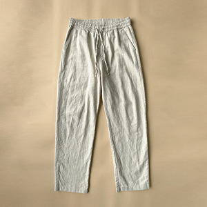 Pantalones Casuales de Lino y Algodón para Hombre de Verano Estilo Chino de Nueve Puntos Cintura Media Estilo Japonés Holgados Rectos de Lino - Product Image 3