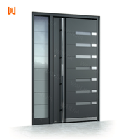Porte d'entrée résidentielle élégante en aluminium à double vitrage résistante aux intempéries