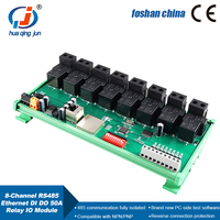 Modulo IO Ethernet Huaqingjun 8DI 8DO con Uscite a Relè 50A 24V RJ45 LAN RS485 per Automazione Serre