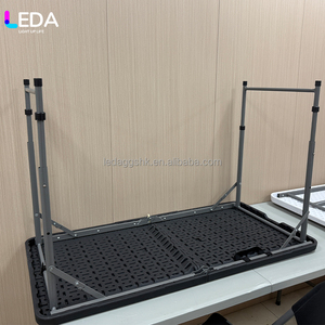 LEDA - Mesa Plegable de Metal Negra Larga para Eventos y Fiestas al Aire Libre, Ideal para Hoteles y Bodas - Product Image 4