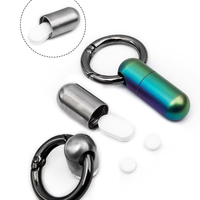 Porte-clés en alliage de titane, boîte de rangement portable pour pilules, étanche, format poche