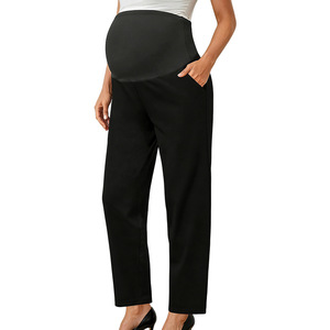 <span class=keywords><strong>Pantalon</strong></span> de <span class=keywords><strong>grossesse</strong></span> pour femme, coupe large, style décontracté, avec poches, pour le yoga et le travail, à porter par-dessus le ventre - Product Image 5