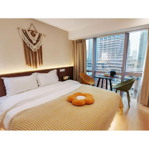 Cost-Effective Modern Luxury Hospitality Furniture Bedroom Set Custom King <b>Queen</b> Size Wood Bed Frame with Nightstand & <b>Headboard</b> - Product Image 1