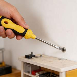 Tournevis à poignée jaune et noire, tête plate de 150 mm, magnétique et isolé, pour outils de réparation DIY - Product Image 2