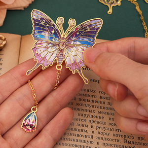 Marcapáginas Metálico con Cadena de Mariposa Colorida de <span class=keywords><strong>Van</strong></span> <span class=keywords><strong>Gogh</strong></span>, Regalo para Amantes de <span class=keywords><strong>los</strong></span> Libros, Lectores, Mujeres, MOQ Bajo - Product Image 6