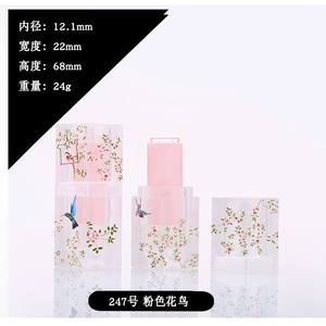Spring Magpie <span class=keywords><strong>Azalea</strong></span> ลิปสติกหลอด3D พิมพ์ลายดอกไม้นกยูงสี่เหลี่ยมลิปสติกเคลือบด้านม้าหลอดเปล่า - Product Image 3