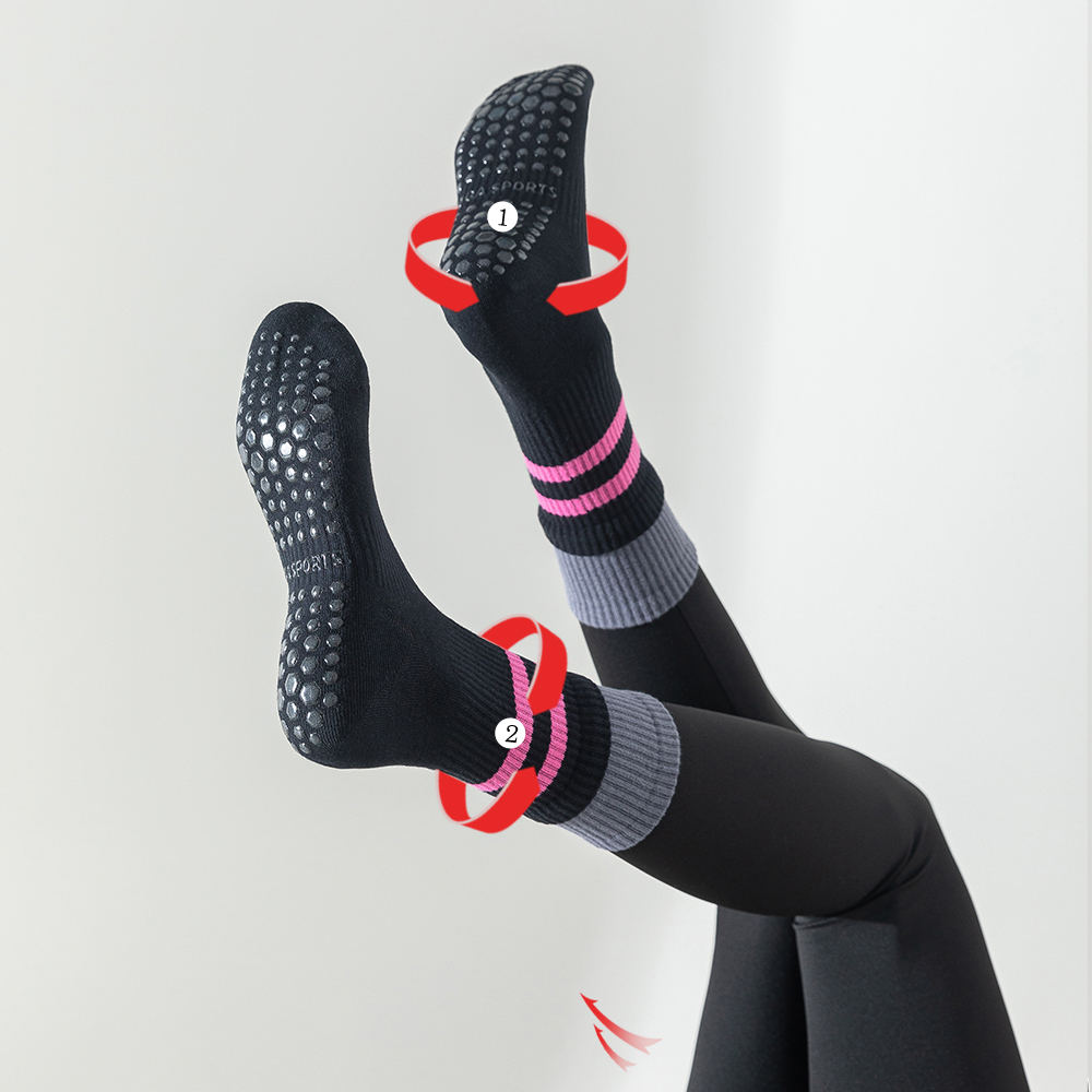 Custom Logo Crew Sports Cotton Gym Non-Slip Trainer Sticky Socks