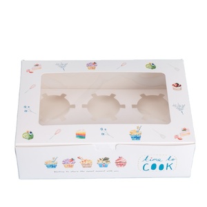 Packaging Food Grade Cake Boxes Muffin Cupcake Boxes Hole Marble Wholesale Custom Printed Logo High Quality 2 4 6 12 Customized