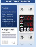 Protecteur de tension réglable DIHOOL AC 110V-220V 70-300V Protection contre les surtensions/sous-tensions Montage sur rail DIN 63A Monophasé 4kVA