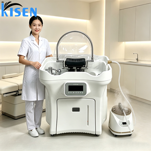 KISEN Bac à shampoing professionnel mobile pour lavage de cheveux, avec cuve de spa réglable, réservoir, chauffage et poignée, pour salon de beauté - Product Image 1