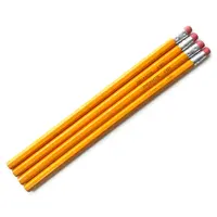 Недорогой шестигранный деревянный карандаш для письма HB с резинкой, 7,5 дюйма, желтого цвета